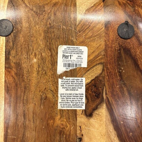 Pier 1 Tray 2 Tiered Hawthorn Leaf Branch Decor Serving‎ Teak Wood - Picture 5 of 8